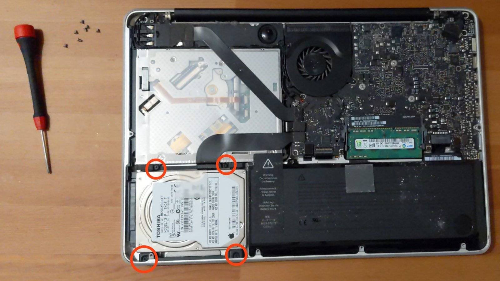 Macbook Pro remove hard drive