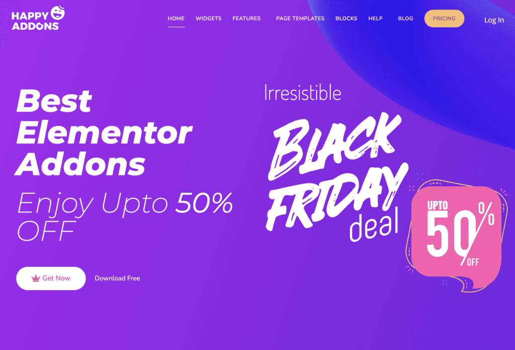 happyaddons black friday deal elementor