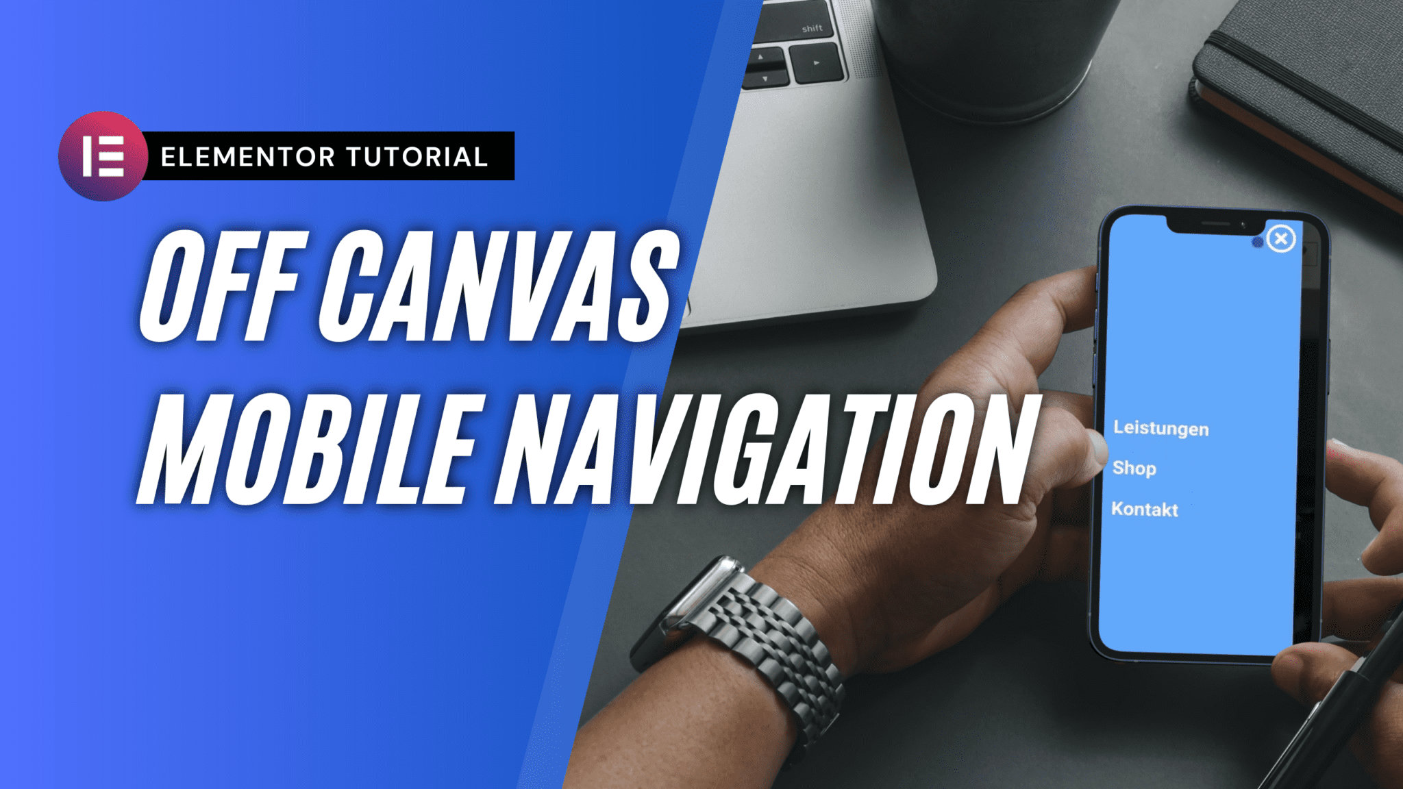 Mobile off-canvas Navigation mit Elementor Pro