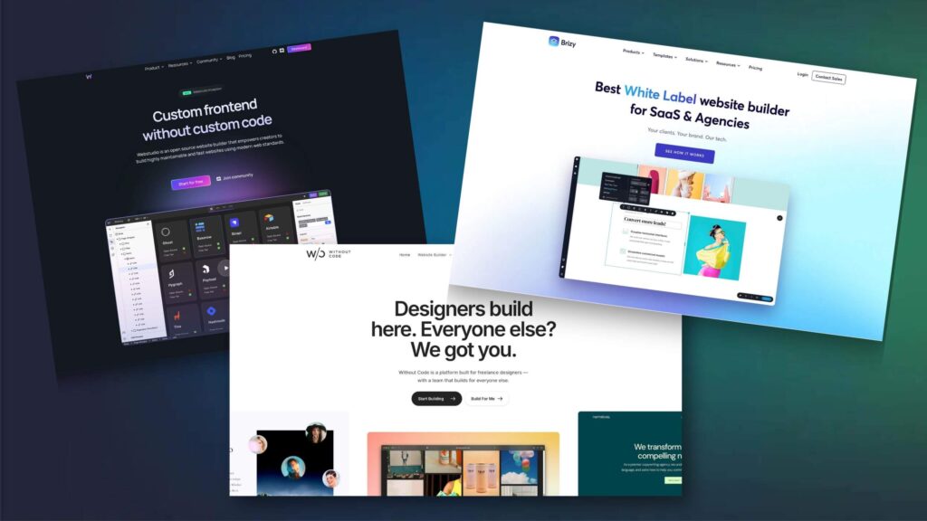 3 No Code Website Builder als Alternative zu Webflow und Elementor