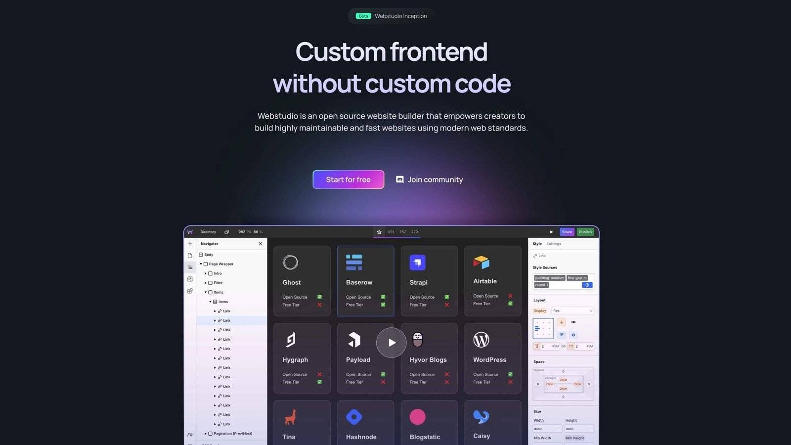 webstudio website builder